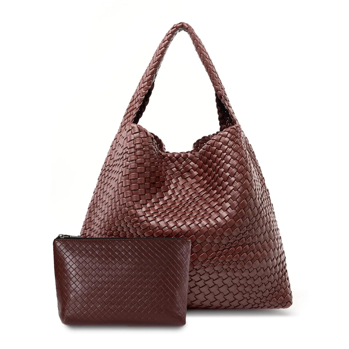 MELOLILA Large Woven Bag Tote Bags for Women Vegan Leather Tote Bag Woven Purse Woven Handbag